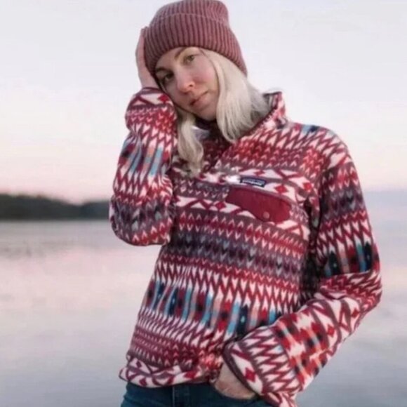 Patagonia Tops - Unisex light Patagonia Synchilla Snap-T Bohemian Print Mock Neck Sweatshirt XS